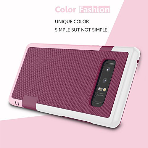 Jeylly Galaxy Note 8 Case, Note 8 Cover, [3 Color] Slim Hybrid Impact Rugged Soft TPU & Hard PC Bumper Shockproof Protective Anti-Slip Case Cover Shell for Samsung Galaxy Note 8 SM-N950 - Wine | [3 Color] Slim Hybrid Impact Rugged Soft TPU & Hard PC Bumpe