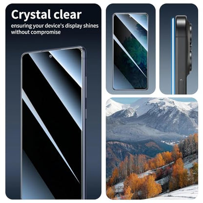 Privacy Screen Protector for Samsung Galaxy S20 FE, Anti-Spy Tempered Glass, 9H Hardness Anti-Scratch, 2.5D Curved Edges, Bubble-Free Case Friendly - 3 Pack - color: S20 FE Black