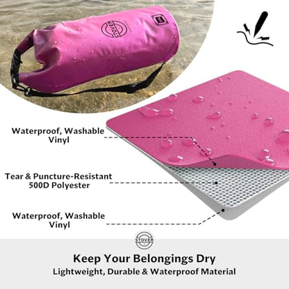 STOVER 5/10/25/30/40L Waterproof Dry Bag, Medium Lightweight Roll Top Dry Bag Backpack w/Waterproof Phone Case, Kayaking, Travel, Hiking, Fishing, Tubing, Camping, the Beach, Men/Women (Pink) - color: 5/10l Pink, size: 10L