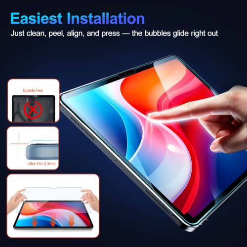 2 Pack Tempered Glass Screen Protector for iPad 11th (A16) 2025/iPad 10th Generation 2022, 9H 0.3mm Ultra Sensitive, High Transparency Film Guard - size: 11 inch