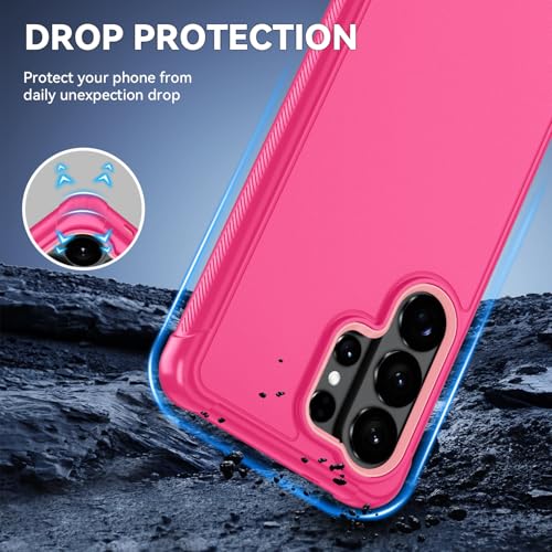 Compatible with Samsung Galaxy S26 Ultra Case with HD Screen Protector, 3-Layer Shockproof Military Grade Full Body Protection, Heavy Duty Hybrid Protective Phone Cover (Pink/Rose Gold) - color: Pink/Rose Gold