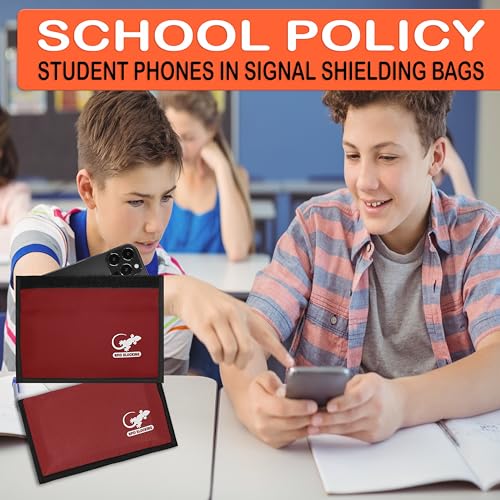 Gecko Travel Tech Faraday Bag Anti-Tracking GPS RFID Car Key Signal Blocker Wallet Shielding Pouch Protective Case for Cell Phone Car Key FOB, Data Privacy, Electronic Device Security (RED - NYLON) - color: RED - NYLON