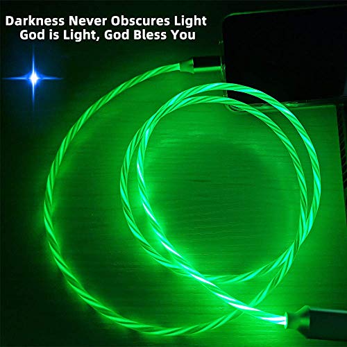 IHAO Micro USB to USB A Android Phone Charger Cable Fast Charging High Data Speed Visible LED Current Flowing for All Micro USB Device-Green/39 Inches… - color: Green LED Flowing Micro USB
