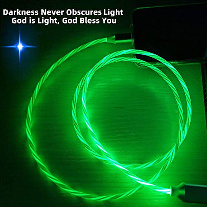 IHAO Micro USB to USB A Android Phone Charger Cable Fast Charging High Data Speed Visible LED Current Flowing for All Micro USB Device-Green/39 Inches… - color: Green LED Flowing Micro USB
