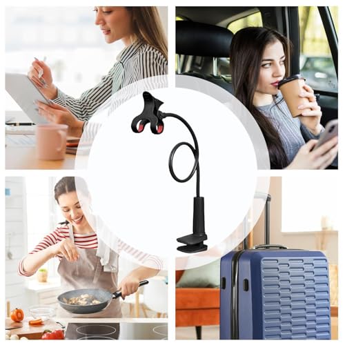 Bed Phone Holder Clip Multifunctional Adjustable - color: black