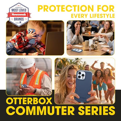 OtterBox iPhone 16 Pro Max – Commuter Series Slim MagSafe Case - Blue Jeans | 3X Military Drop Protection - Dual-Layer Design - Pocket-Friendly - Raised Edges - Port Covers - Non-Retail Packaging - color: Blue Jeans
