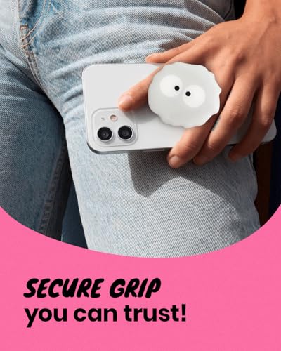 On The Grip Cute Cartoon Briquette Acrylic Multi Functional Collapsible Expandable Mobile Phone Grip & Kickstand (Grey) - color: Grey