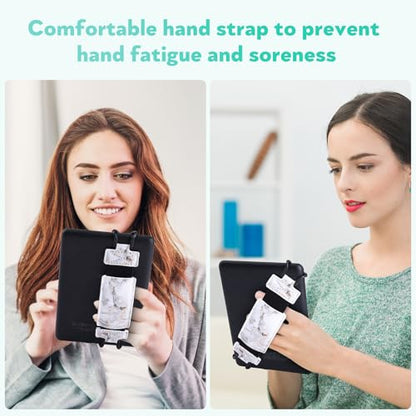 Secure Hand Strap for Kindle and Tablet - High Elasticity Finger Grip Holder Accessories for 6-8 Inches E-Book Tablet. - color: Gray Marble