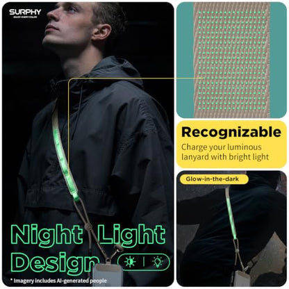 SURPHY Phone Lanyard Crossbody, Phone Strap with Light-Activated Strap - color: Starlight