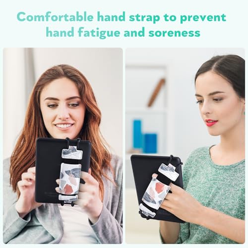 Secure Hand Strap for Kindle and Tablet - High Elasticity Finger Grip Holder Accessories for 6-8 Inches E-Book Tablet. - color: Bohemian Leaves