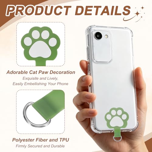 uxcell Phone Tether Tab Universal Cat Paw Phone Lanyard Case Patch Phone - color: Dark Green