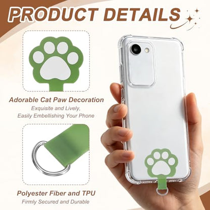 uxcell Phone Tether Tab Universal Cat Paw Phone Lanyard Case Patch Phone - color: Dark Green