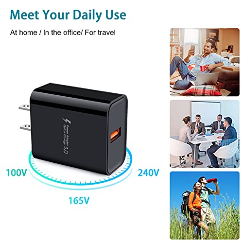 Quick Wall Charger Block 3A Android Phone Brick,9FT Fast Charging USB Type