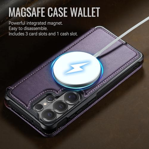 for Samsung Galaxy S26 Ultra - Slim Case Magnetic Wallet, Purple - color: Purple, size: Galaxy S26 Ultra