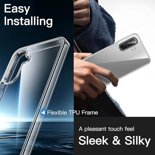 JETech Case for Samsung Galaxy A17, Anti-Yellowing, Clear | Shockproof Protection, Scratch Resistant Hard PC Back, Durable Transparent TPU Bumper - color: Clear, size: Galaxy A17