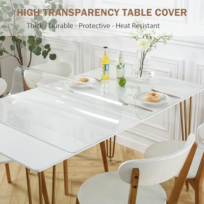 LovePads Clear Desk Mat 14x36 in, 1.5mm Thick Plastic Table Cover Protector - color: Clear 1.5mm, size: 14" x 36" (Rectangular)
