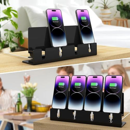 4 Phones Acrylic Multiple Cell Phone Stand - color: Black
