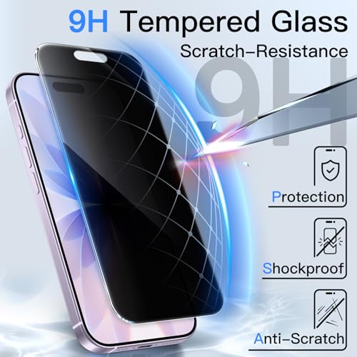 JETech 360° Privacy Screen Protector for iPhone 17, 2-Pack - size: iPhone 17