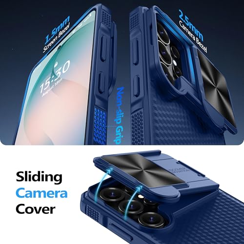 Magnetic for Samsung Galaxy S26 Ultra Case-Blue | [Slide Camera Cover][Kickstand][Compatible with MagSafe] Military Drop Protection Phone Case for Galaxy S26 Ultra - color: Blue