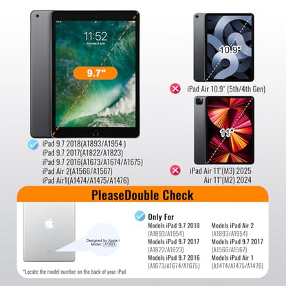 Privacy Screen Protector for iPad 6th Generation 9.7 Inch, Private Tempered Glass Film for iPad 5th Gen 9.7", Private Touch Sensitive Screen Protector for i Pad Air 2/Air 1/Pro 9.7, 1 Pack - size: 1 Pack for iPad 6th/5th Gen 9.7"