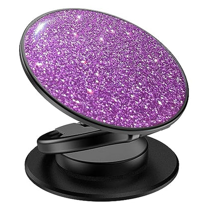 Phone Grip, Phone Ring Holder Finger Kickstand, 360°Rotation & Adjustable Metal Cell Phone Rings Gripper Stand Work with Magnetic Car Mount for iPhone Samsung & Other Phones - Sparkle Purple - color: Sparkle Purple