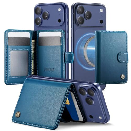 for Magsafe Magnetic Phone Wallet Card Holder, Elegant Blue - color: Elegant Dark Blue