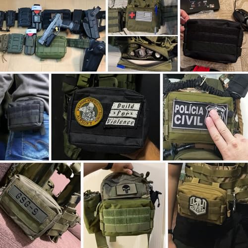 TRIWONDER Tactical Cigarette Pouch Molle Small Military Bag Battery Cigarette Case EDC Utility Card Holder Lighter Slot Mini Cigar Waist Pack - color: 10 Black