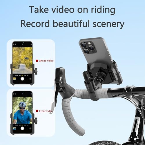 Temvue Stroller Phone Holder,Universal Bike Phone Mount, 360° Rotatable Handlebar Phone Holder with Strong Strap, One-Hand Operation, Motorcycle, Stroller, Treadmill, Fits 4.7–7 inch Phones.