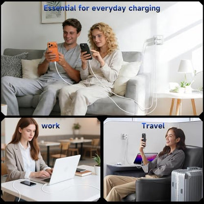 iPhone Charger Fast Charging 20W 3-Pack iPhone 17 Charger & 6FT USB C Cable - color: White