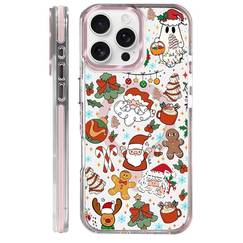 Clear Case for iPhone 16 Pro Max, [Magnetic Charging Compatible][Military-Grade Protection][Anti-Yellowing] Shockproof Slim Magnetic Phone Case for iPhone 16 Pro Max, Christmas Doodle - color: Christmas Doodle, size: iPhone 16 Pro Max