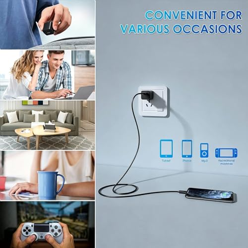 iPhone Charger,[MFi Certified] 2Pack 6FT Lightning Cable Data Sync Charging Cords With 2Pack USB Wall Charger Travel Plug Adapter Compatible with iPhone 14/13/12/11/Mini/XS/Max/XR/X/8/7/SE - color: Black