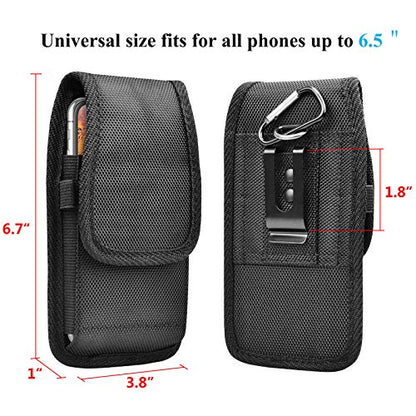 Njjex Cell Phone Holster for iPhone 13 14 15 16 17 Pro Max 12 11 XR Samsung Galaxy S25 S24 Ultra S23+ S22 S21 S20 Note 20 A14 A15 A35 A16 A36 5G A17 Belt Clip Holster Phone Pouch Holder Carrying Case | Cell Phone Holster for iPhone 17 Samsung Galaxy S26 S
