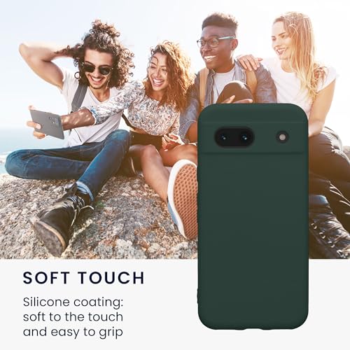 kwmobile Case Compatible with Google Pixel 8a Case - Protective Slim TPU Phone Cover - Soft Matte Finish - Moss Green - color: moss green