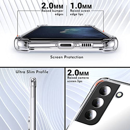 Shields Up for Samsung Galaxy S22 Case, Galaxy S22 Case, Minimalist Wallet Case with Card Holder and Ring Kickstand/Stand, [Drop Protection] Slim Protective Shockproof Cover for Samsung S22 - Clear | Minimalist Wallet Case, 3 Card Slots, 360° Rotation Rin