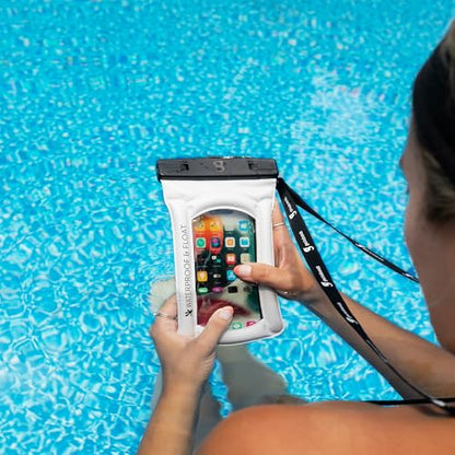 geckobrands Float Phone Dry Bag - Waterproof & Floating Phone Pouch – Fits Most iPhone and Samsung Galaxy Models - color: Neon Blue