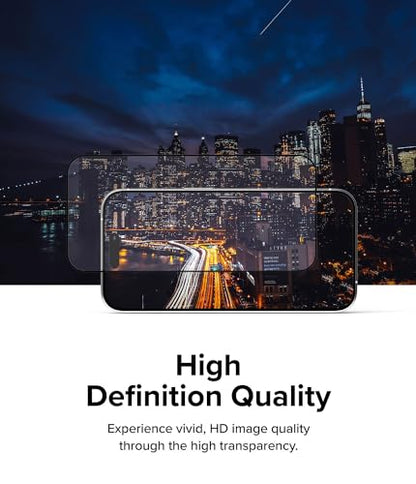 Ringke for iPhone 15 Pro Screen Protector [Full Cover Glass] | Custom-Fit Installation Tool, Case Friendly Shatterproof Premium 9H Hardness Tempered Glass - size: iPhone 15 Pro