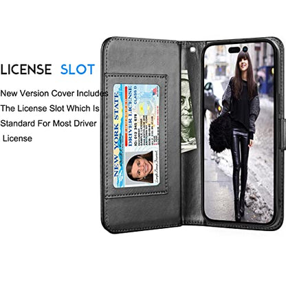 Tekcoo Wallet Case Compatible with iPhone 14 Pro Max (6.7 inch) 2022 Luxury ID Cash Credit Card Slots Holder Carrying Pouch Folio Flip PU Leather Cover [Detachable Magnetic Hard Case] - Black - color: W-Black, size: IP 14 Pro Max (6.7")