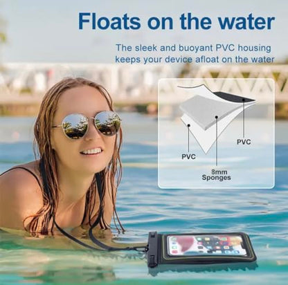 Industrial Field Cases Waterproof Phone Pouch, All Gray/Grey Pouch Cell Phone Floating Pouch with Carrying Strap (Single 6.8) - size: Single 6.8