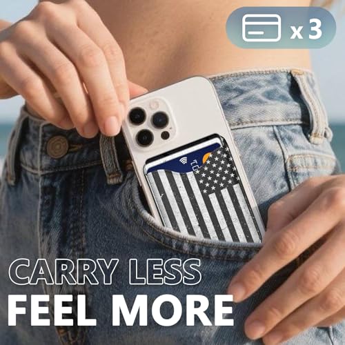 US Flag Magnetic Wallet for Magsafe Compatible with iPhone 17/16/15/14/13/12 Series Pro Max Plus Air (Patriotic Phone Magnet Card Holder Fit 3 Cards for Lether Mag Safe Wallets) - color: US Flag