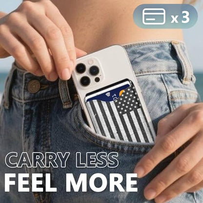 US Flag Magnetic Wallet for Magsafe Compatible with iPhone 17/16/15/14/13/12 Series Pro Max Plus Air (Patriotic Phone Magnet Card Holder Fit 3 Cards for Lether Mag Safe Wallets) - color: US Flag