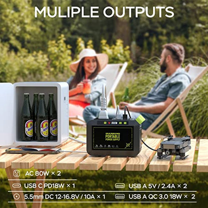 MARBERO Portable Power Station 88Wh, 120W Surge, Solar Generator 24,000mAh - color: Green