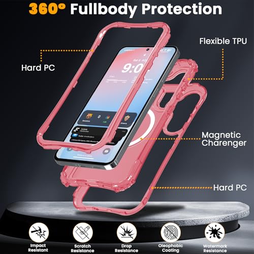 WRJ Magnetic Matte for Samsung Galaxy S26 FE Case,Samsung S25 FE Case [Fit for MagSafe][Military Grade Drop Protection] Translucent Shockproof Protective Phone Case-Peach Pink - color: Peach Pink, style: Matte