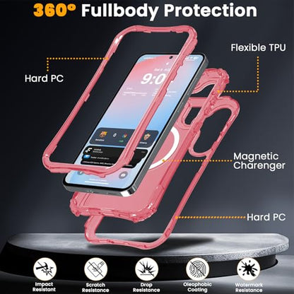 WRJ Magnetic Matte for Samsung Galaxy S26 FE Case,Samsung S25 FE Case [Fit for MagSafe][Military Grade Drop Protection] Translucent Shockproof Protective Phone Case-Peach Pink - color: Peach Pink, style: Matte