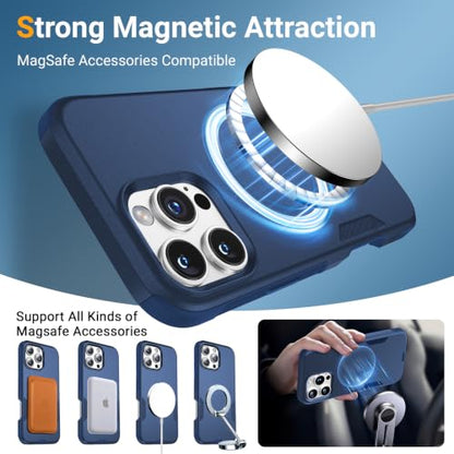 jaroco Magnetic for iPhone 16 Pro Max Case Heavy Duty Rugged Dual-Layer Blue - color: Blue, size: iPhone 16 Pro Max