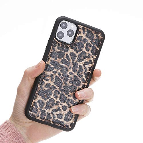 Venito Lucca Leather Case Compatible with iPhone 11 Pro Max (6,5inch) – Extra Secure with Padded Back Cover -Leopard Pattern - color: Leopard Pattern, size: iPhone 11 Pro Max