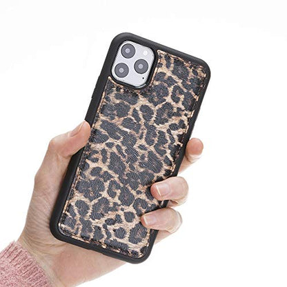 Venito Lucca Leather Case Compatible with iPhone 11 Pro Max (6,5inch) – Extra Secure with Padded Back Cover -Leopard Pattern - color: Leopard Pattern, size: iPhone 11 Pro Max