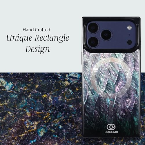 COCOMII Rectangle for iPhone 17 Pro Max Case, Black Real Mother of Pearl | Compatible with MagSafe Wireless Charging, Shockproof 10ft Drop Protection, Camera & Screen Protection, Premium Glossy Finish - color: Black Real Mother of Pearl, size: iPhone 17 P