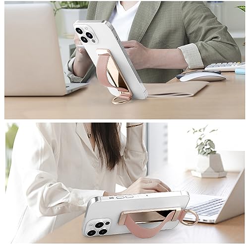 Phone Grip，Love Handle Phone Grip，Phone Grips for Back of Phone，Phone Finger Holder，Phone Accessories Grip，Phone Kickstand，Phone Loop Strap with Most Smartphones (Frosted Rose Gold) - color: Frosted Rose Gold
