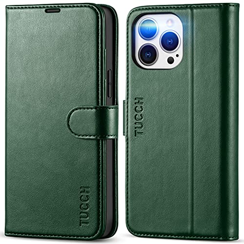 TUCCH Wallet Case for iPhone 13 Pro Max, 4 Card Holders, Midnight Green - color: Midnight Green
