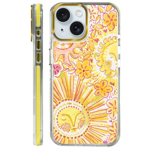 Clear Magnetic Case for iPhone 15, Slim Anti-Yellow Transparent Cover, Military Grade Protection, Phone Cases for iPhone 15, Retro Sun - color: A-Retro Sun, size: Iphone 15
